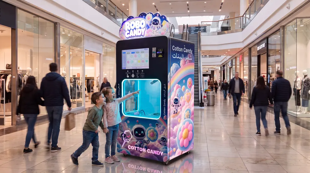 Close-up of the RoboCandy machine